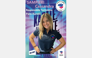 Notre athlète Cassandra Sampieri nommée responsable technique pour le Para-Karaté en haute corse 